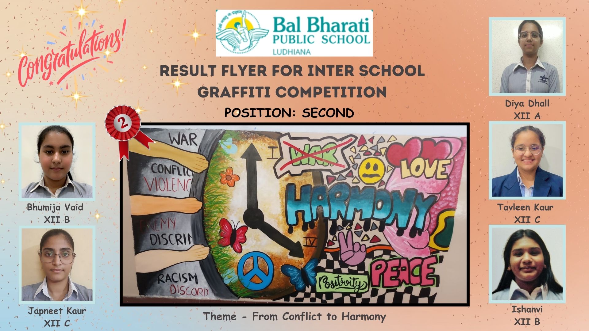 Result Flyer for Inter School Graffiti Competition